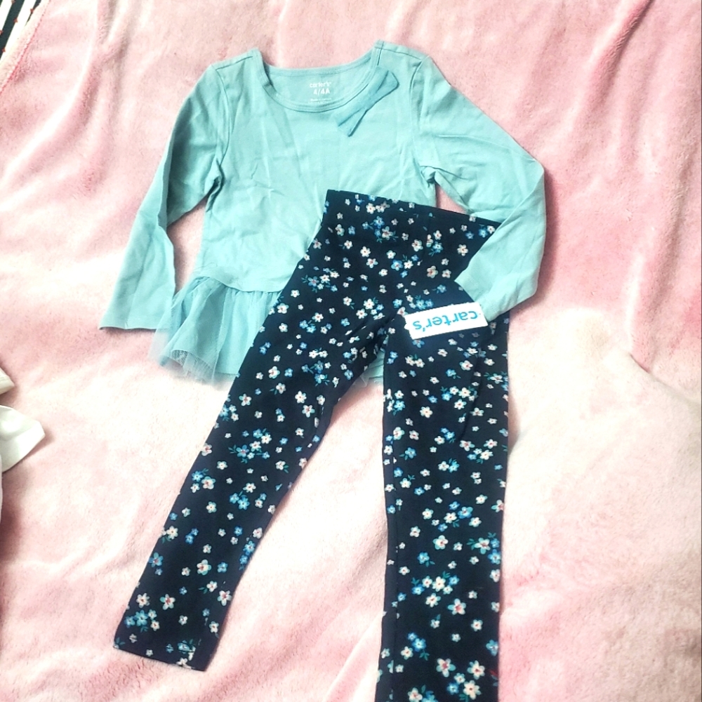 NWT Carter's Little Girls Blue 2 Piece Outfit